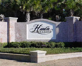 Hamlin Plantation, Mount Pleasant's neighborhood sign at the entrance